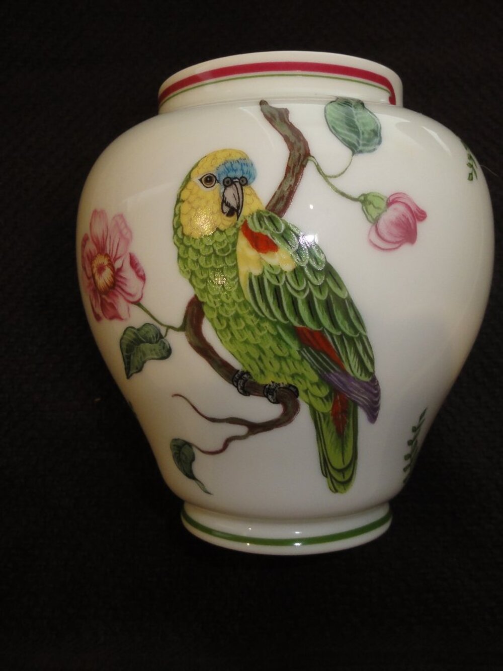 1989 Lynn Chase Parrots of Paradise 5.5" Vase READ DESCRIPTION!